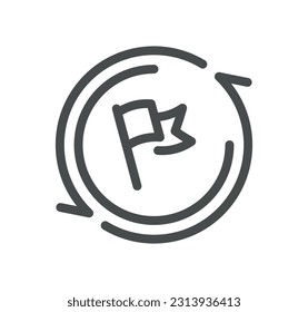 Flag related icon outline and linear vector.