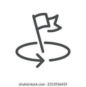 Flag related icon outline and linear vector.