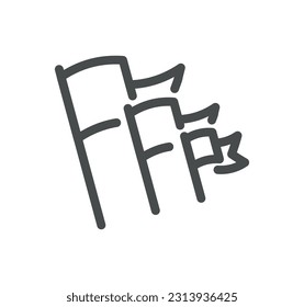 Flag related icon outline and linear vector.