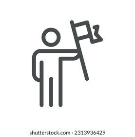 Esquema de icono relacionado con la marca y vector lineal.