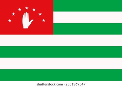 Bandeira da República da Abecásia. Ilustração vetorial.