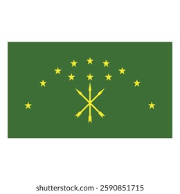 Flag of Republic of Adygea (Russian Federation, Russia) Circassian flag, Adyghe Republic 