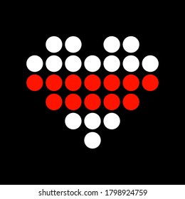 Bandera de la República de Belarús en forma de corazón, icono vector sobre fondo negro