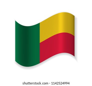 The flag of the Republic of Benin. Country In Western Africa. Vector illustration.