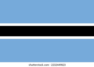 Flagge der Republik Botsuana. Seitenverhältnis 3 zu 2