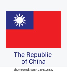 Flag Of The Republic Of China Isolated On Background. The Republic Of China National Flag Symbol Vector Illustration