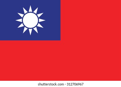 Flag of Republic of China (Taiwan). Vector illustration.