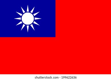 Flag of Republic of China. Vector illustration.