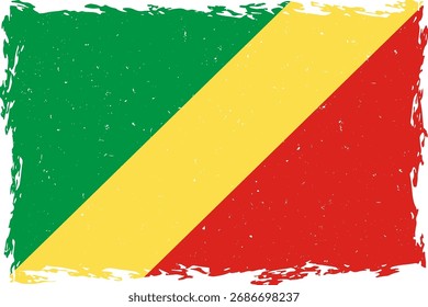 Flag of republic of the congo brush stroke grunge texture