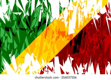 Flag of Republic of the Congo in grunge style. Vector illustration.