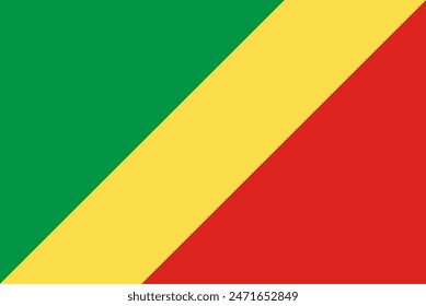 Die Flagge der Republik Kongo. Flag-Symbol. Standardfarbe. Vektorillustration.	