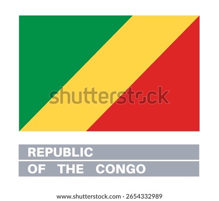 Flag of republic of the congo. Flag icon. Standard colors. Standard size. Rectangular flag.