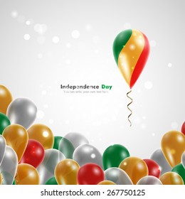 Flag of the Republic of Congo on balloon. Celebration and gifts. Balloons on the feast of the national day.