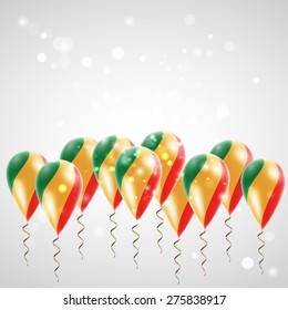 Flag of the Republic of Congo on balloon. Celebration and gifts. Balloons on the feast of the national day. 