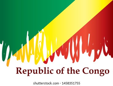 Flag of the Republic of the Congo, Republic of the Congo. Template for award design, an official document with the flag of the Republic of the Congo. Bright, colorful vector illustration for graphic a