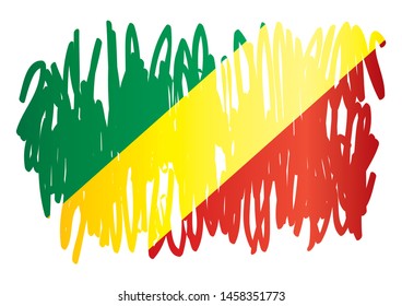Flag of the Republic of the Congo, Republic of the Congo. Template for award design, an official document with the flag of the Republic of the Congo. Bright, colorful vector illustration for graphic a