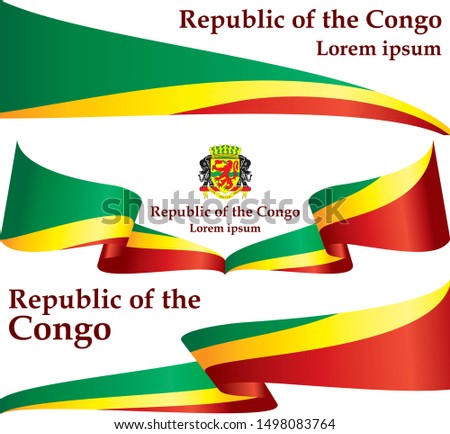 Flag of the Republic of the Congo, Republic of the Congo. Template for award design, an official document with the flag of the Republic of the Congo. Bright, colorful vector illustration for graphic a