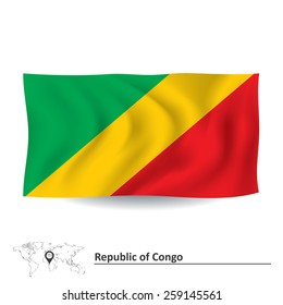 Flag of Republic of Congo - vector illustration