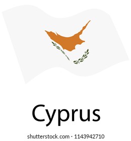 Flag Republic of Cyprus. Waving flag 