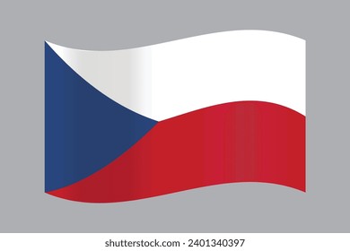 The flag of the Republic of Czechia as a vector illustration,  flying, red, czech, flagpole, czechia, czechia flag, 
