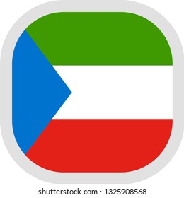 Flag of Republic of Equatorial Guinea. Rounded square icon on white background, vector illustration.