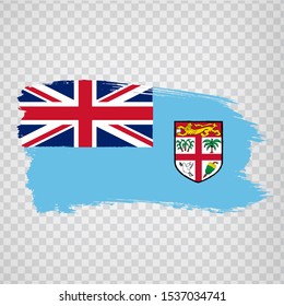 Flag Republic of Fiji from brush strokes. Flag of Fiji on transparent background for your web site design, logo, app, UI.  Oceania. Stock vector.  EPS10.