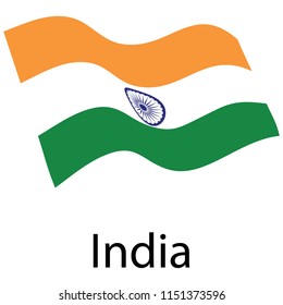 Flag of Republic of India. Waving flag 