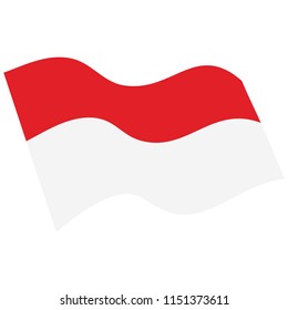 Flag of Republic of Indonesia. Waving flag 