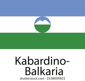 The flag of the Republic of Kabardino-Balkaria, a republic of Russia.