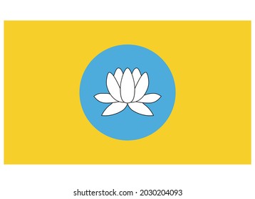 Flag of Republic of Kalmykia Isolated Vector