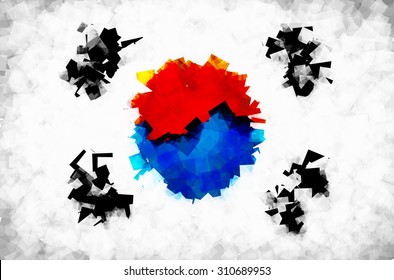 The flag of the Republic of Korea in Vector Square Design