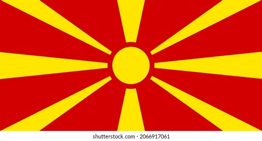 The flag of Republic of Macedonia a geographic and historical region that includes parts of six Balkan countries in South-eastern Europe