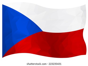 Flag of ?zech republic made with polygonal