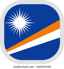 Flag of Republic of the Marshall Islands. Rounded square icon on white background, vector illustration.