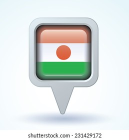  Flag of Republic of niger, vector illustration