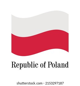 Flag of the Republic of Poland with white and red. Vector.