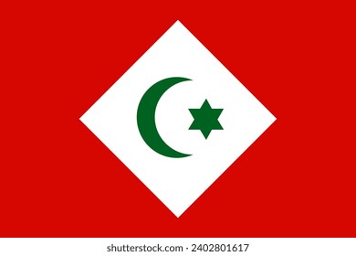 flag of Republic of the Rif, africa. flag representing extinct country, ethnic group or culture, regional authorities. no flagpole. Plane design, layout