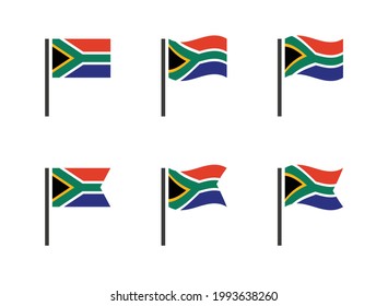 Flag of the Republic of South Africa icons set, South Africa flag symbols