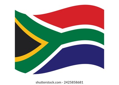 Flag of Republic of South Africa. RSA national symbol in official colors. Template icon. Abstract vector background.