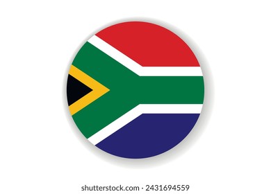 Flag of Republic of South Africa. RSA national symbol in official colors. Template icon. Abstract vector background. Round glass light ball, 3D big bubble, sphere.