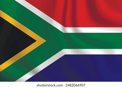 Flag of Republic of South Africa. RSA national symbol in official colors. Template icon. Abstract vector background.