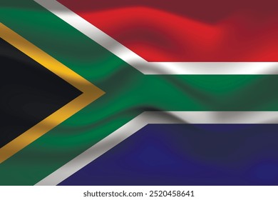 Bandeira da África do Sul. Símbolo nacional RSA em cores oficiais. Ícone Modelo. Vetor de fundo abstrato.