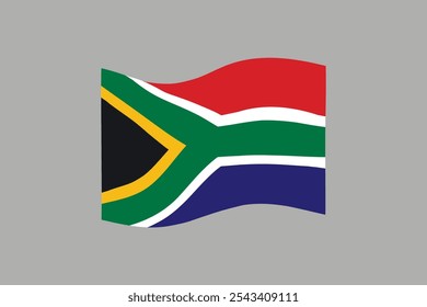 Bandeira da África do Sul. Símbolo nacional RSA em cores oficiais. Ícone Modelo. Vetor de fundo abstrato.