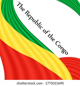 Flag of The Republic of th Congo country on white background. Eps.file.