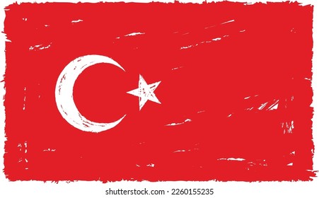 Flag of the Republic of Turkey drawn in chalk svg