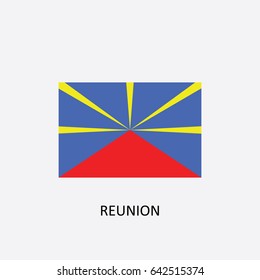 Flag of Reunion - France Vector Illustration