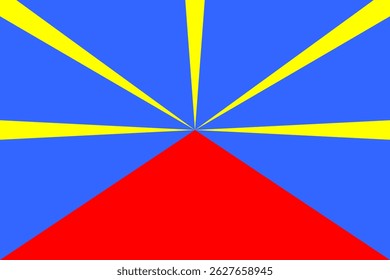 Flag of Reunion. Reunion flag official colors and proportion digital vector illustration.