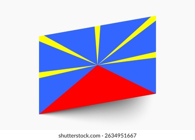 Flag of Reunion. Reunion flag official colors tilted icon digital vector illustration design.
