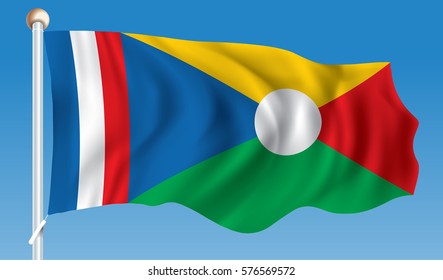 Flag of Reunion - vector illustration