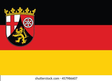 Flag of Rhineland-Palatinate - the land of Germany. Mainz.